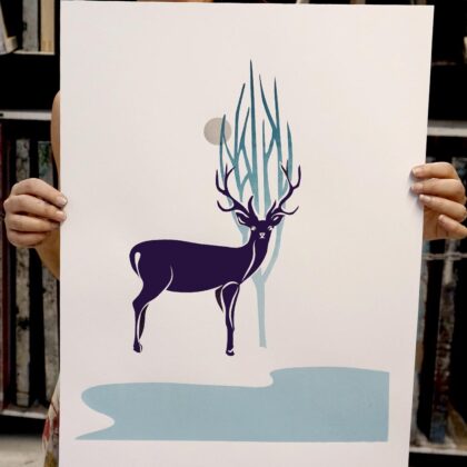 Silvermåne I - Serigrafi