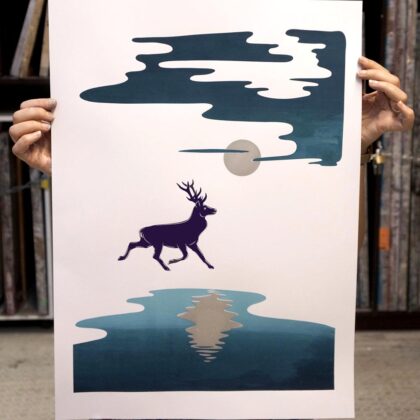 Silvermåne II - Serigrafi