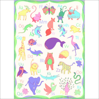 Djuralfabetet  ABC-affisch (Svenska)